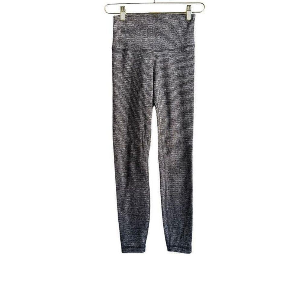 Lululemon Wunder Under High Rise Leggings Women's 2 Heathered Black Activewear